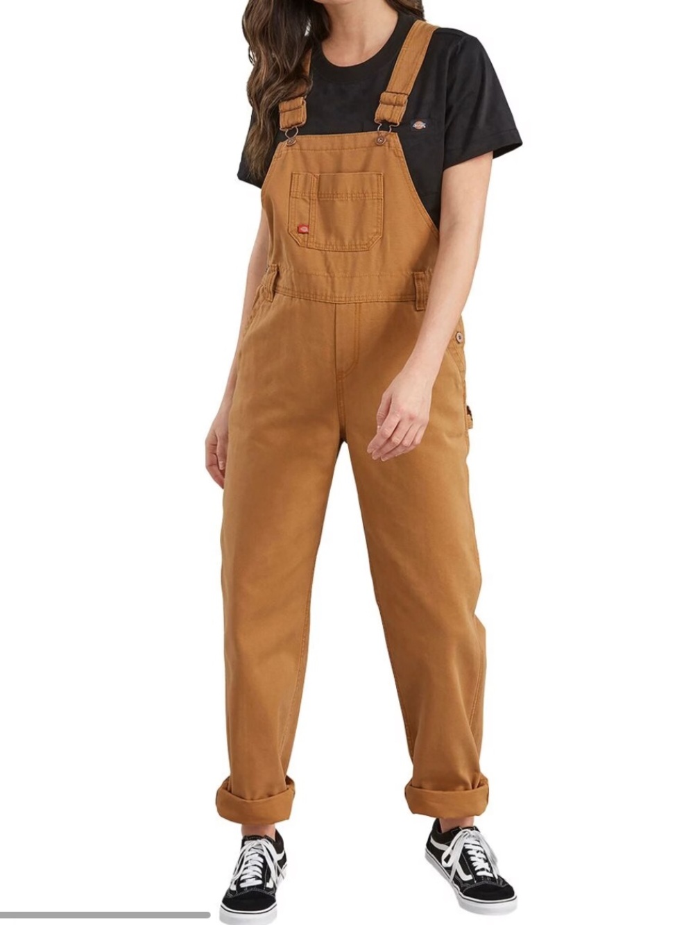 Dickies Women's Caramel Brown Canvas Overalls